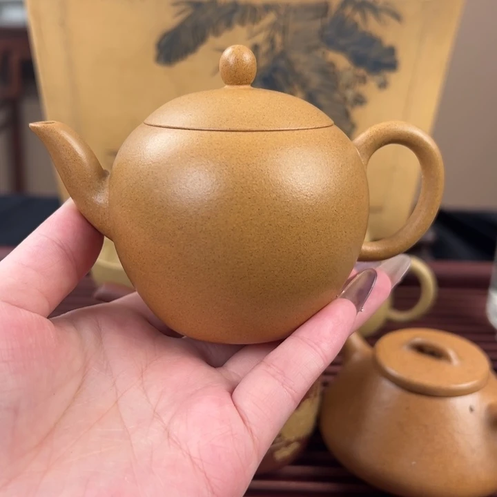 茶壶紫砂金黄段大彬鹅蛋170cc