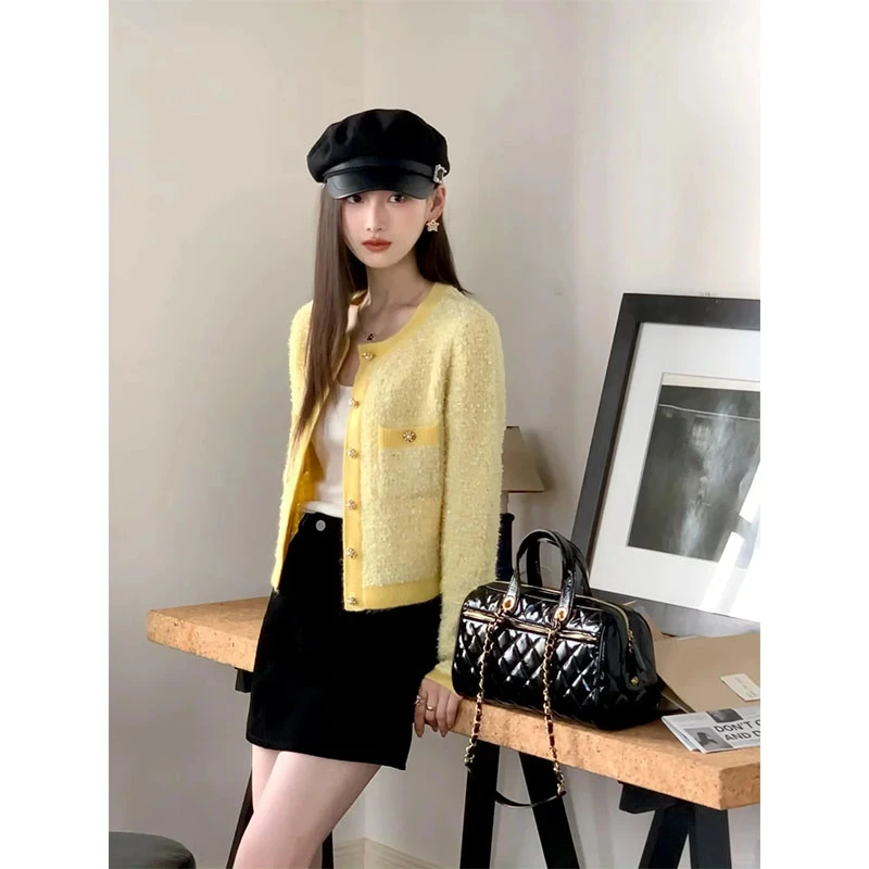 早秋季新款修身显瘦网红穿搭薄款开衫上衣气质时尚收腰a字半身裙