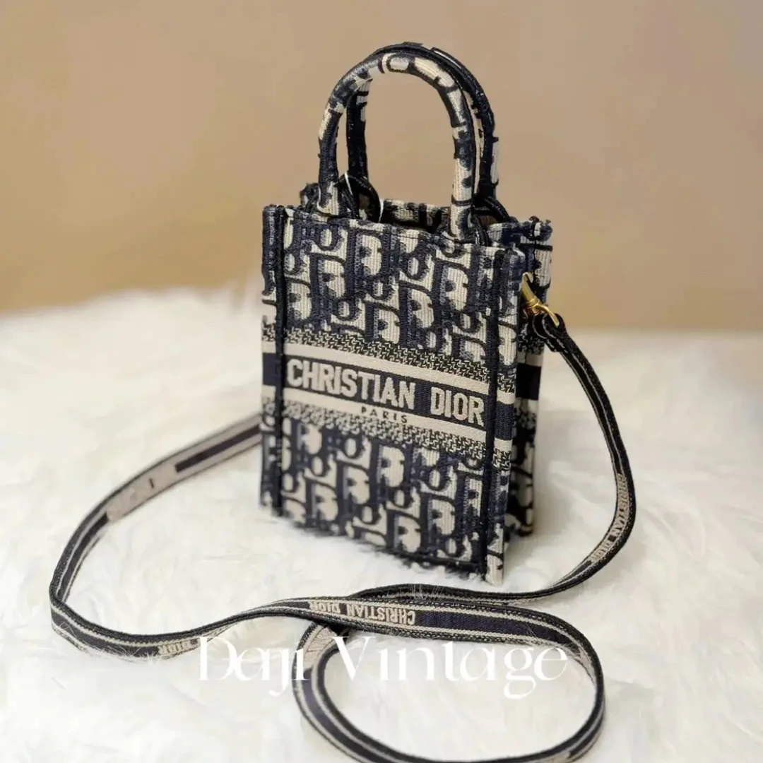 未使用 DIOR/迪奥 大吉中古zc/Dior迪奥老花刺绣琴谱斜挎包