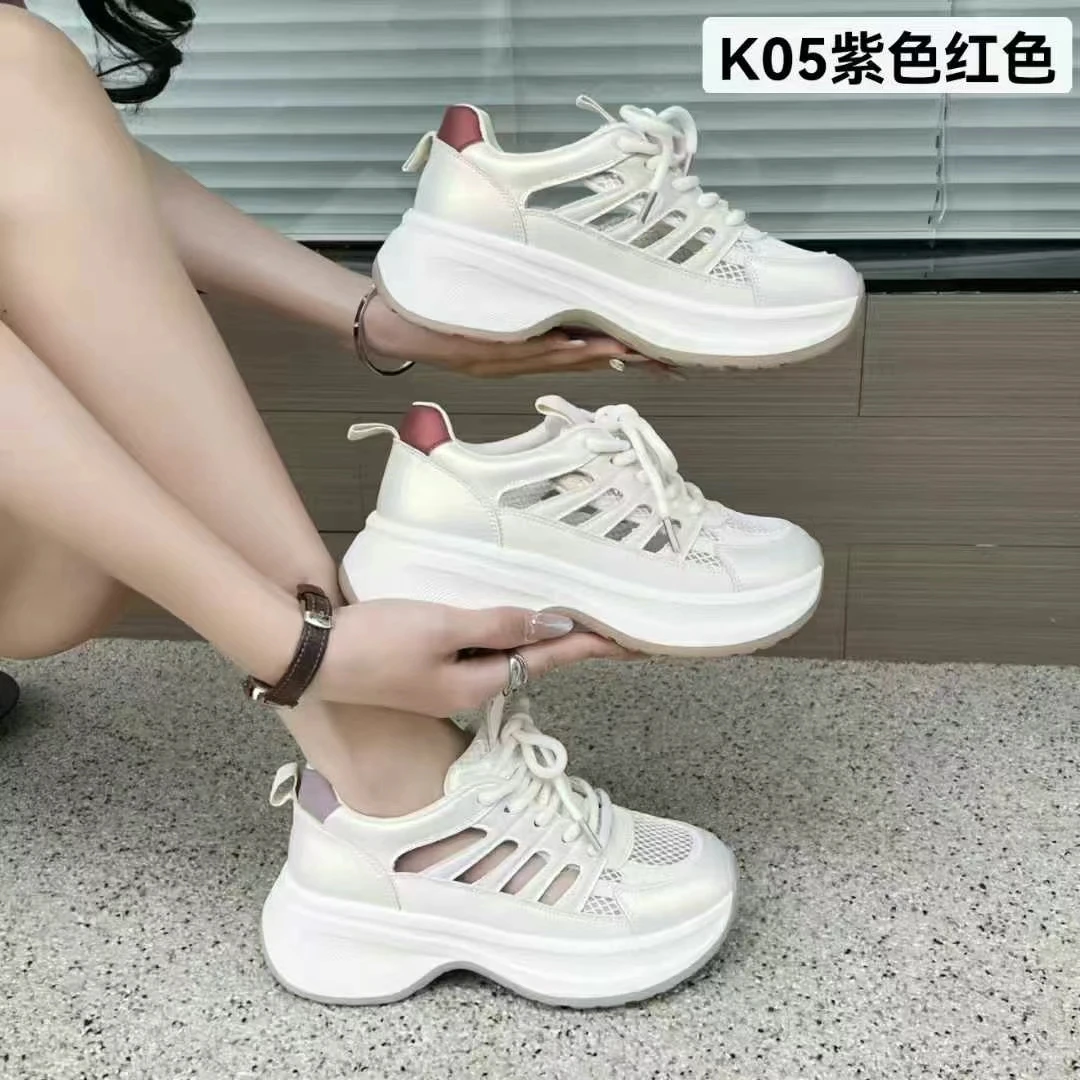 K05厚底夏季透气镂空休闲时尚休闲鞋时尚网面老爹鞋