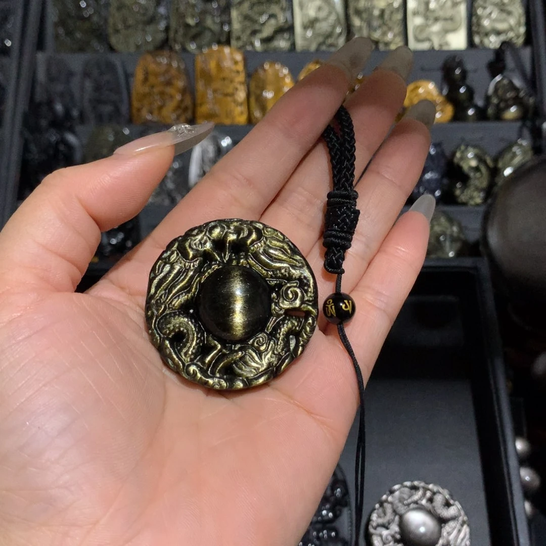 未镶嵌黑曜岩吊坠(赠链)济****司