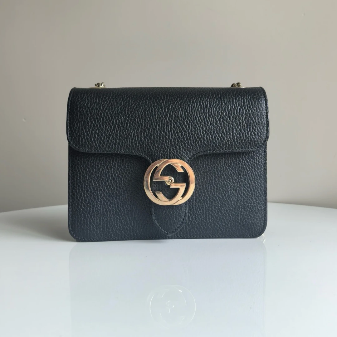 99新 GUCCI/古驰 双G logo风琴woc链条单肩斜挎包