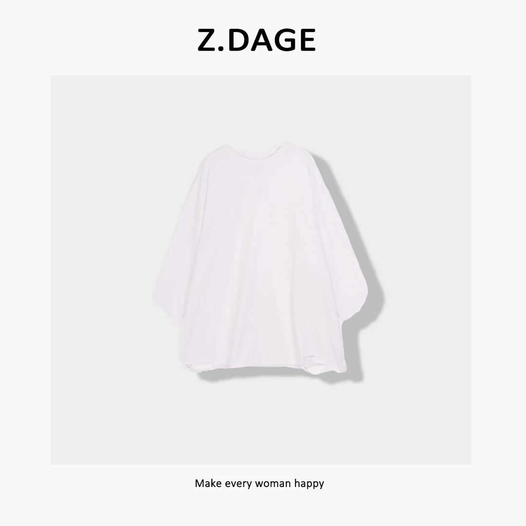 z.dage-‘转角街区’秋季时尚潮牌个性款宽松破洞T恤-9971