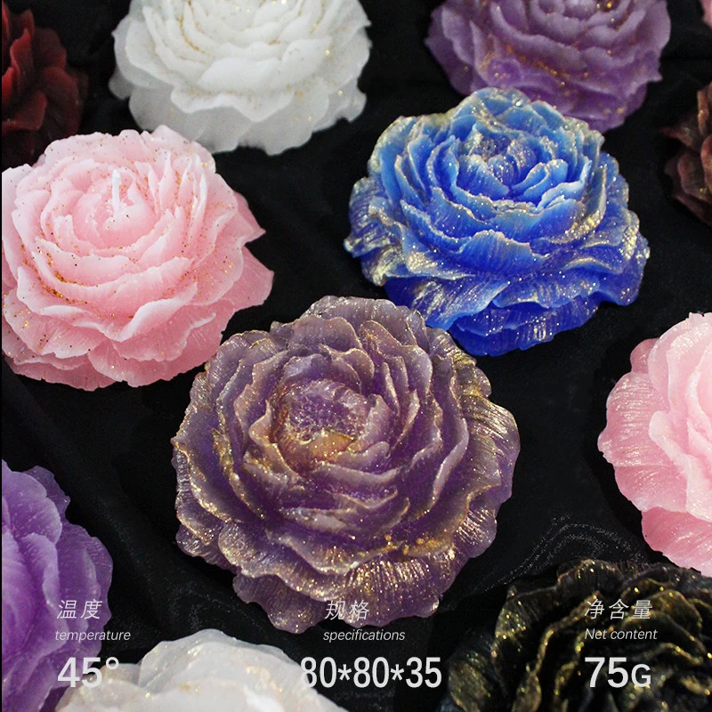 【绯红】鎏金牡丹花-42度-香薰蜡烛依兰花香多色可选不伤肤