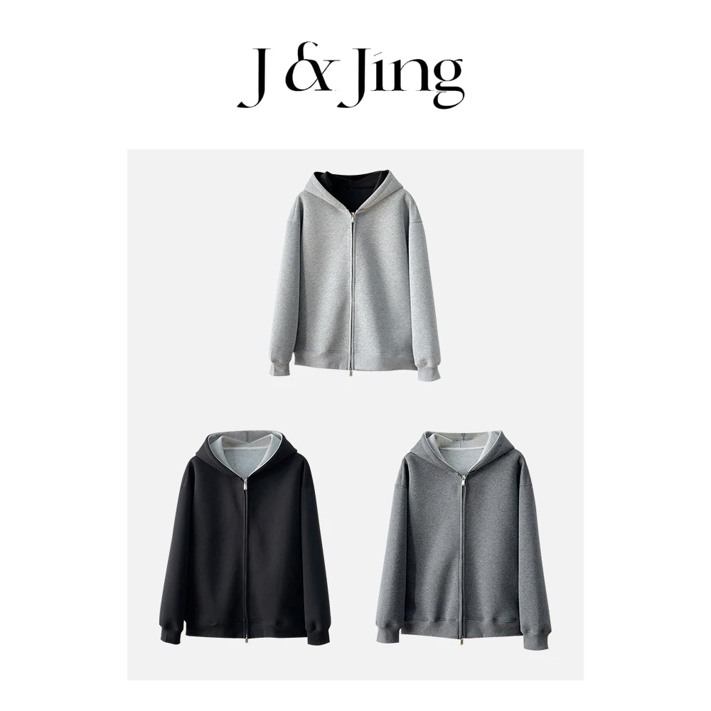J&Jing-「帅是一种感觉」-重磅情侣款宽松百搭保暖连帽厚外套WP0001