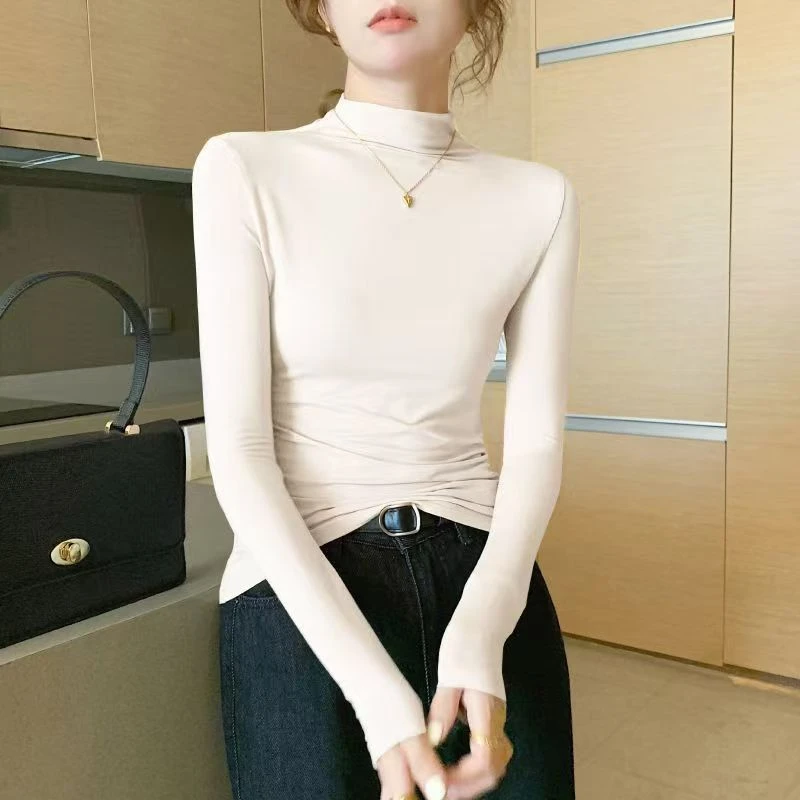 茜茜严选3女士打底衣米白色均码薄款弹力