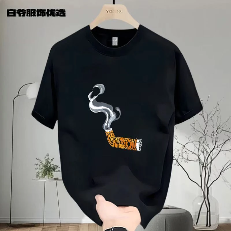 夏季日常圆领T恤上衣时尚半袖印花爆款男装潮流休闲宽松短袖t恤男