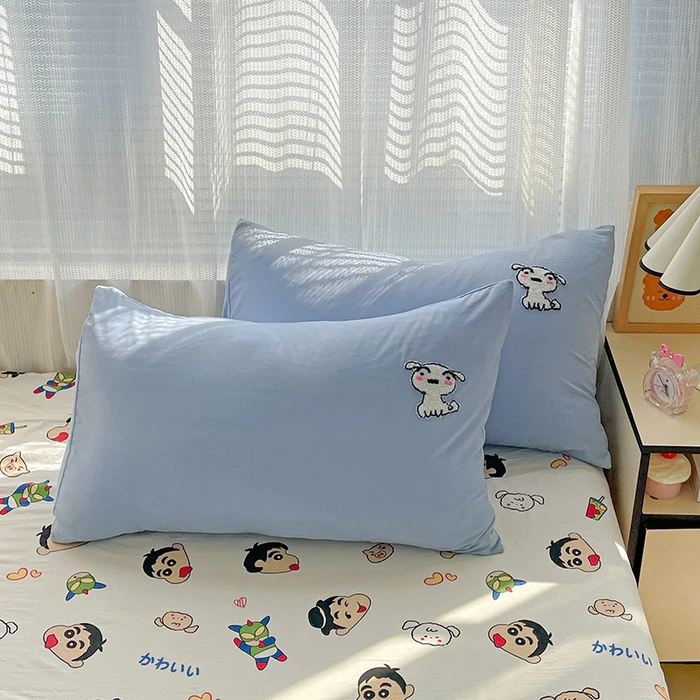 绣花款枕套一对装家用ins床上用品网红枕套单人枕头套枕皮48X74cm