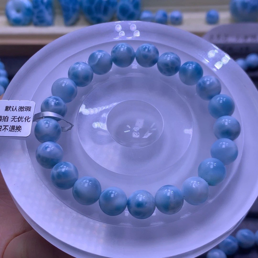 针钠钙石（海纹石）未镶嵌手串9+手串色差略异