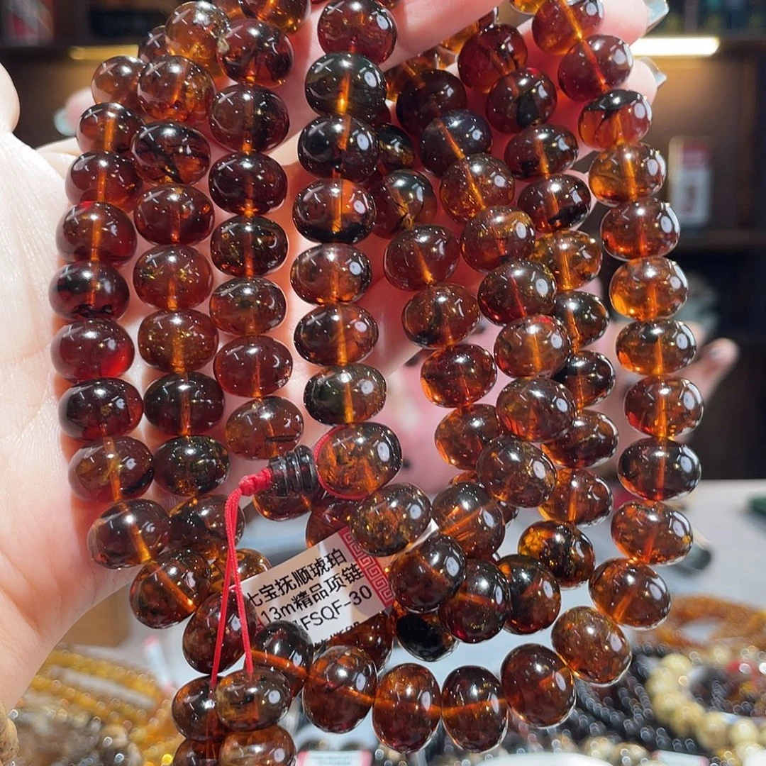 用***8琥珀未镶嵌手链13m血