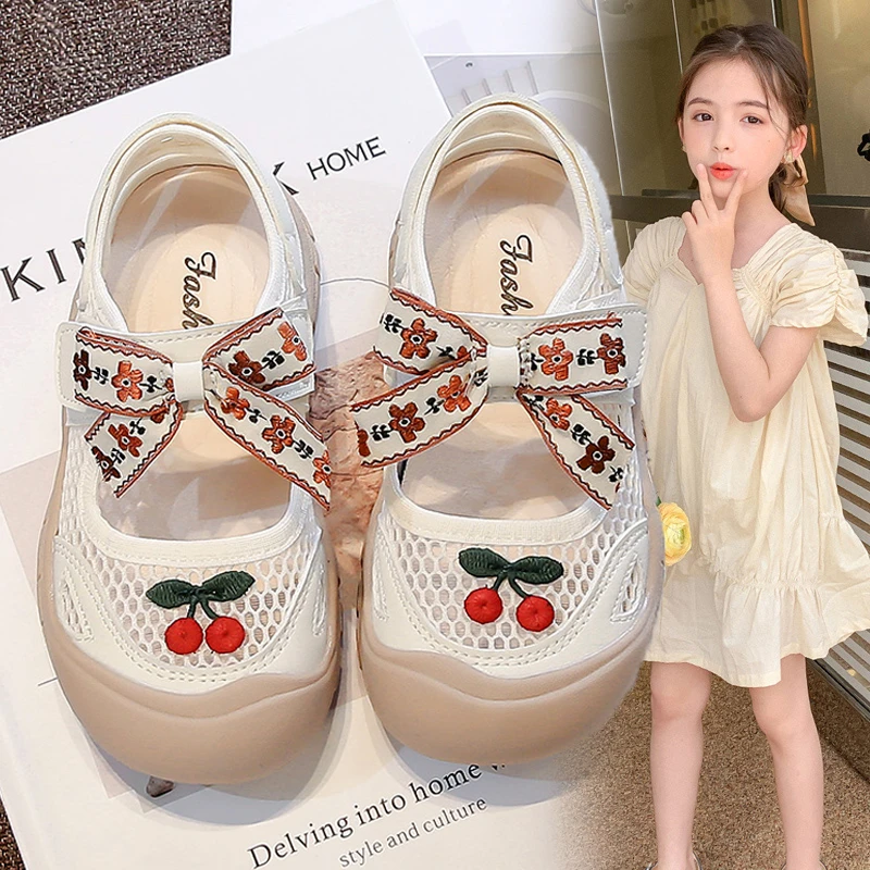 ABC儿童凉鞋女童包头2025新款夏季网面单网鞋公主女孩软底豆豆鞋