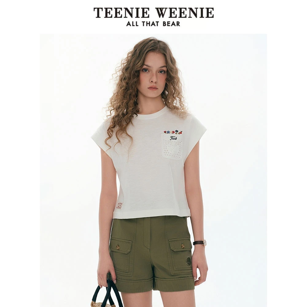 TeenieWeenie小熊T恤25休闲活力学院潮流小飞袖上衣女TTRW256429N
