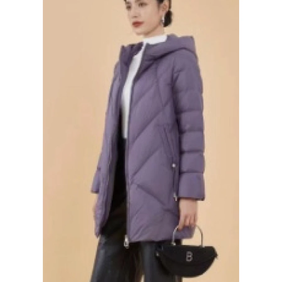 立领收腰连帽薄款轻柔舒适短款休闲常规冬季女装  EY0SW676-YR