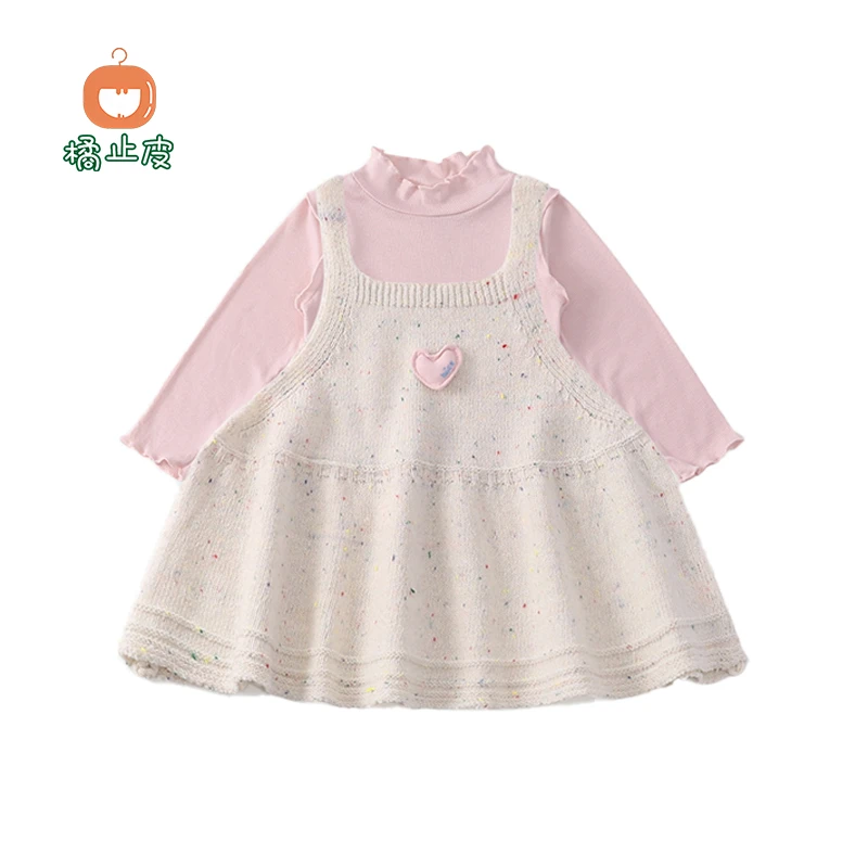 橘止皮【现货】CT257206女童套装2025春季吊带线衫打底衫两件套