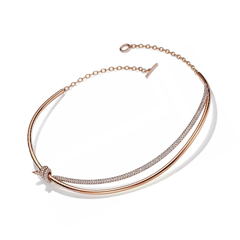 合金项链 纽结镶嵌项链 ZF-B172