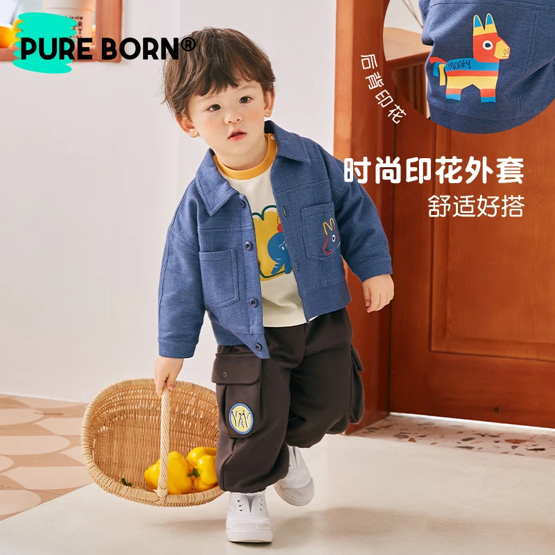 【小马外套】博睿恩男宝宝外套春秋季婴儿复古儿童仿牛仔衣服时尚