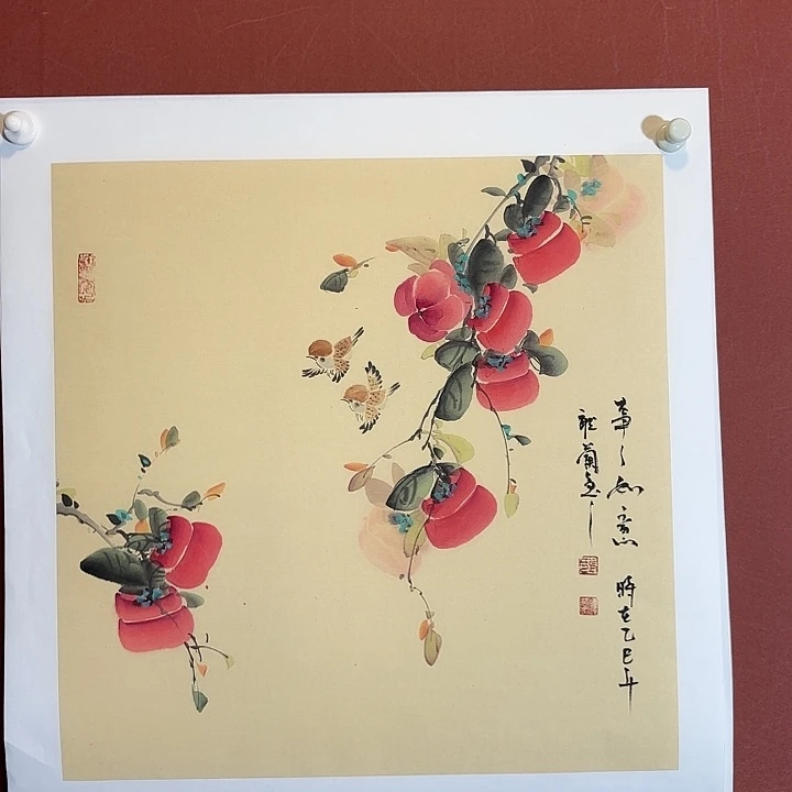 国画听兰老师花鸟
