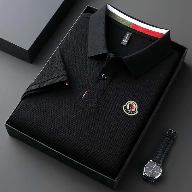 【7A抗菌100%长绒棉】蒙家夏季新款男士短袖T恤中青年纯色POLO衫潮