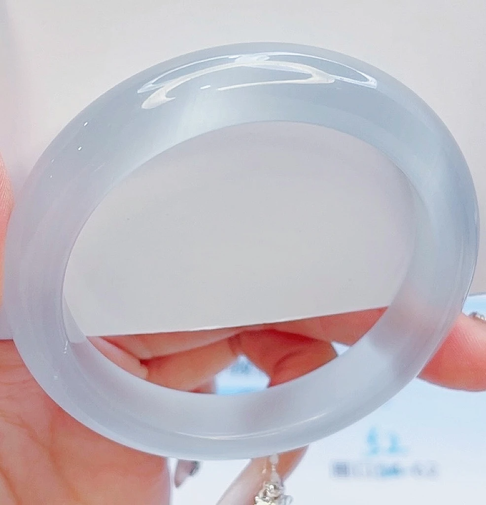 手镯 冰冰蓝宽条  冰透显白显白款   52圈口