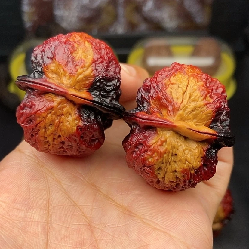 【闪购商品】文玩核桃把件41尺七彩饕餮金蟾