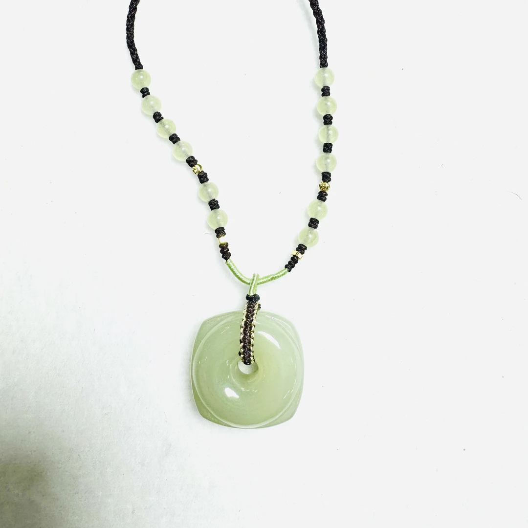 天然和田玉四方平安扣吊坠（尺寸约20mm）x295