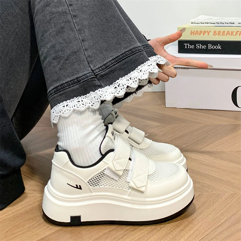 回力魔术贴小白鞋女2025新款秋季透气百搭运动休闲鞋网面学生板鞋