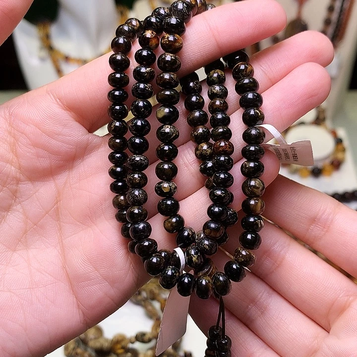 琥珀裸石未镶嵌抚顺琥珀卡6黑花平替满天星