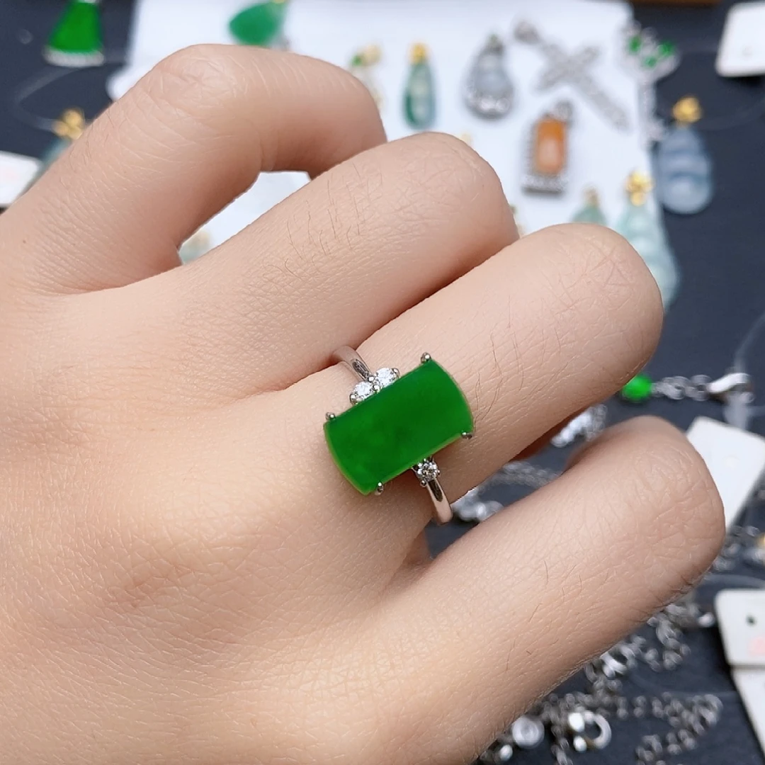 翡翠银S925镶嵌戒指