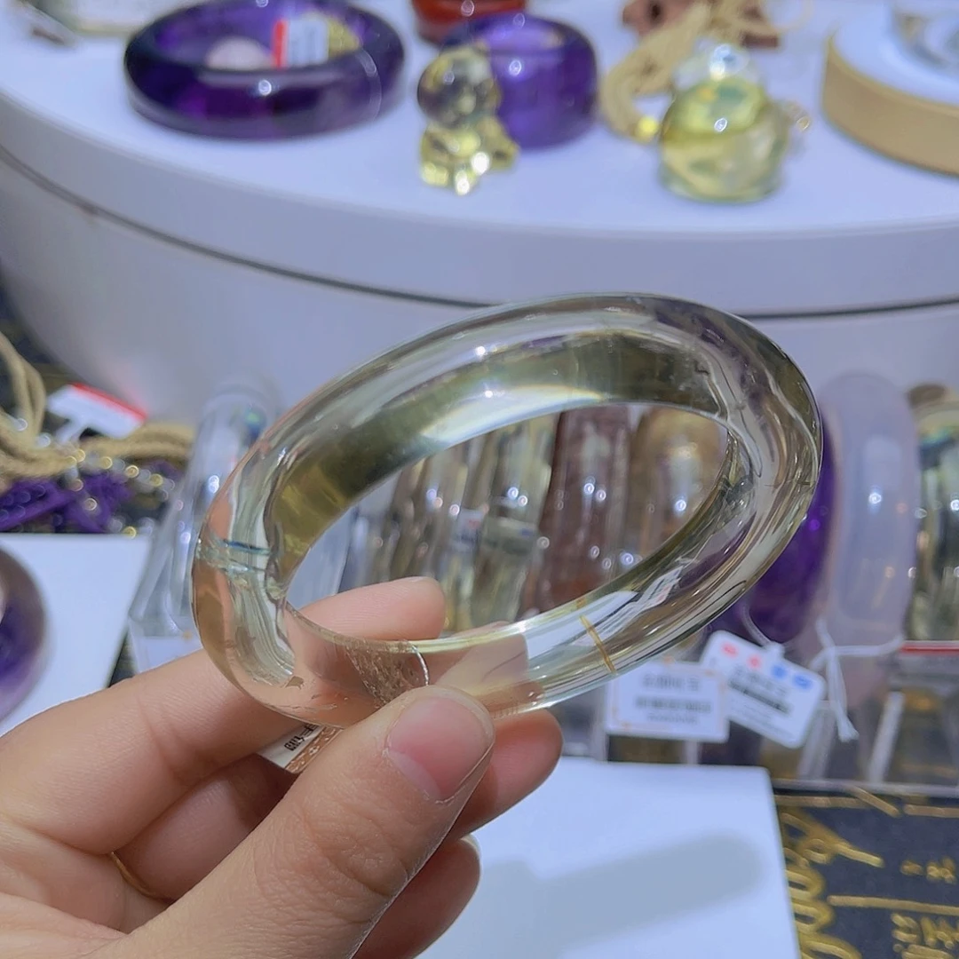 水晶手镯未镶嵌天然黄水晶手镯