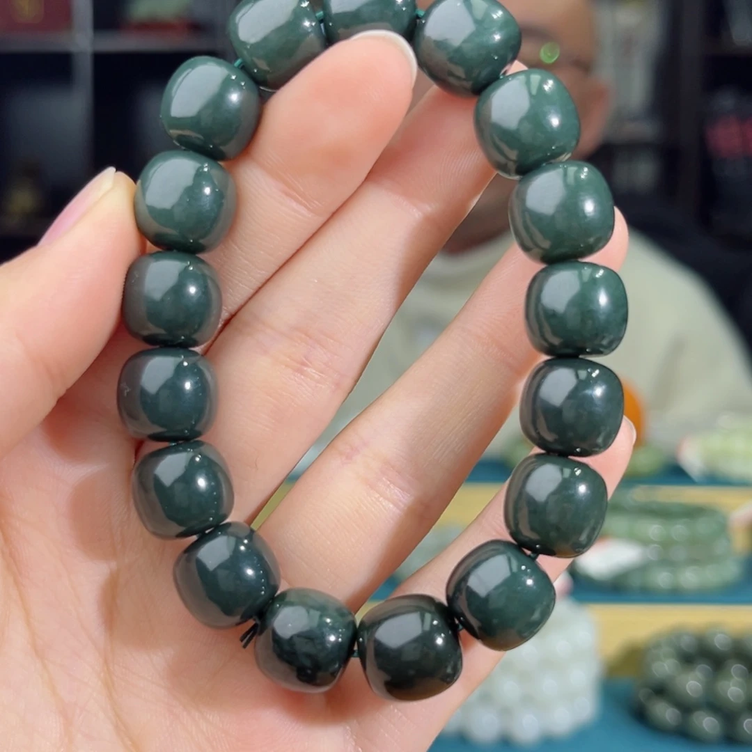 和田玉手串未镶嵌手串纯天然新疆且末料12mm