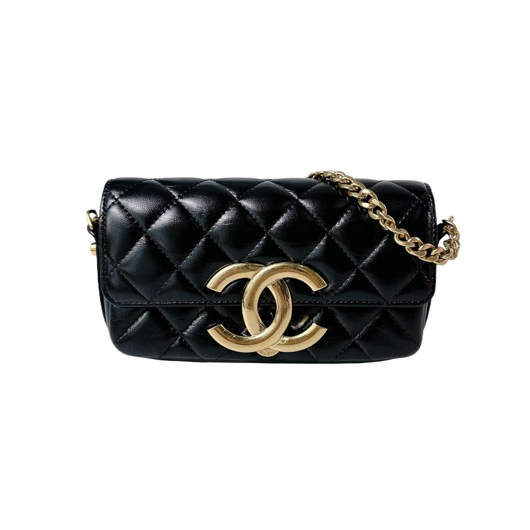 99新 Chanel/香奈儿 安洁利严选链条口盖手机包/BK0145655 斜挎包
