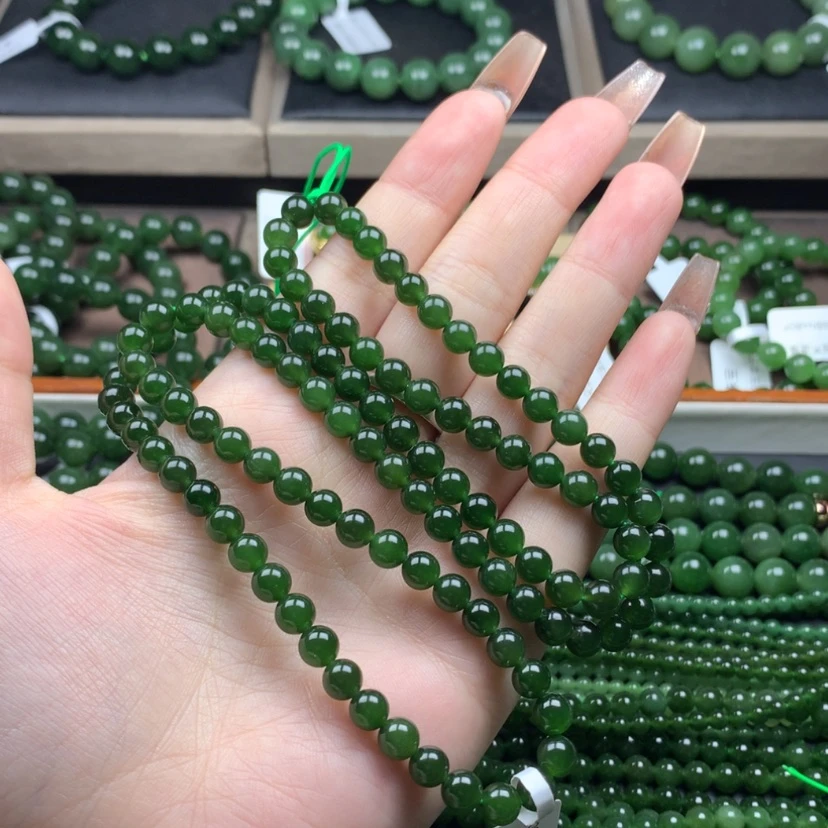 【闪购商品】和田玉（碧玉）颈饰未镶嵌6m菠菜绿