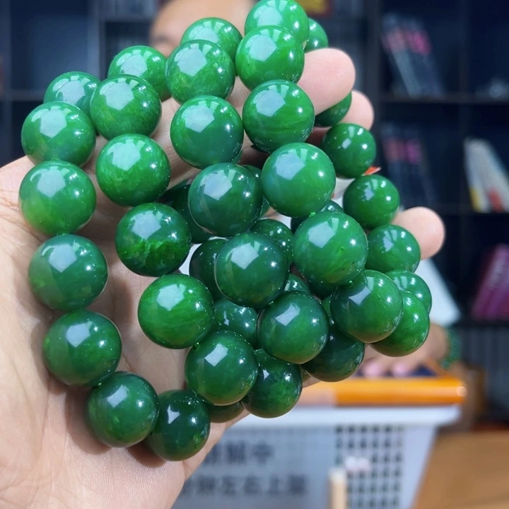 手串未镶嵌和田玉纯天然俄罗斯五号矿琉璃翠卡16多样性发其一