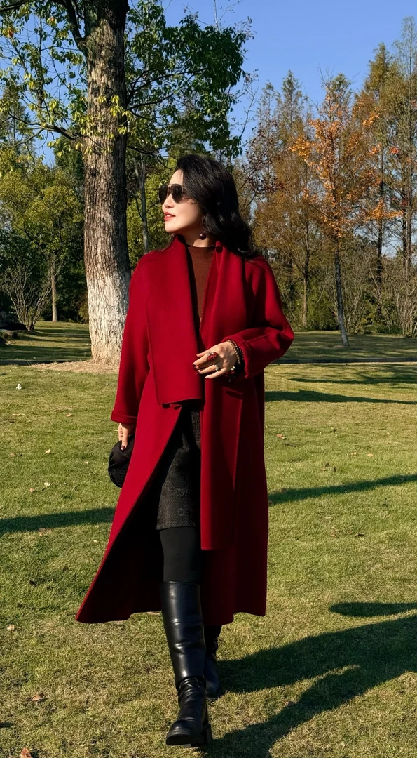 XuanGeMoXiang/轩阁墨香【崇礼】轻奢气质时尚羊绒 大衣 MX33485