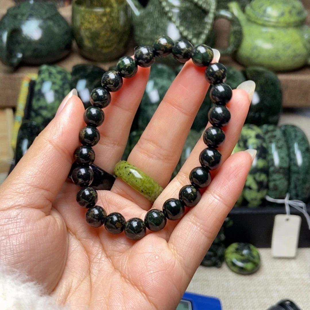 蛇纹石玉未镶嵌药王石手串卡8