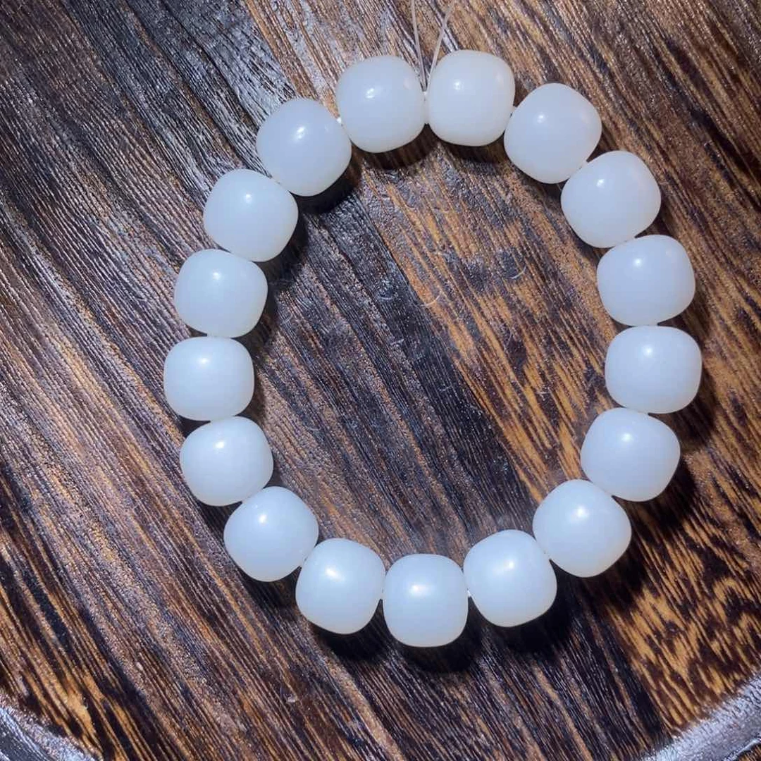 和田玉手串未镶嵌13m老型俄