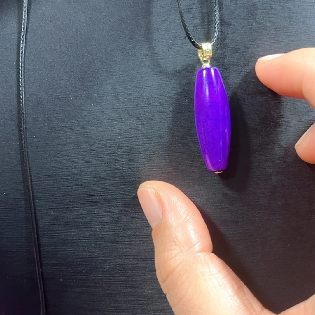 【闪购商品】玻璃成品舒具石老油料16帝王紫丝绒玉华吊坠卡30