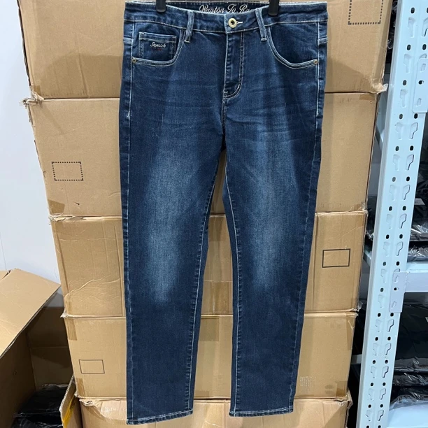 8202撤柜H剪标春秋冬百搭休闲裤男士弹力黑科技热纤维牛仔裤蓝色