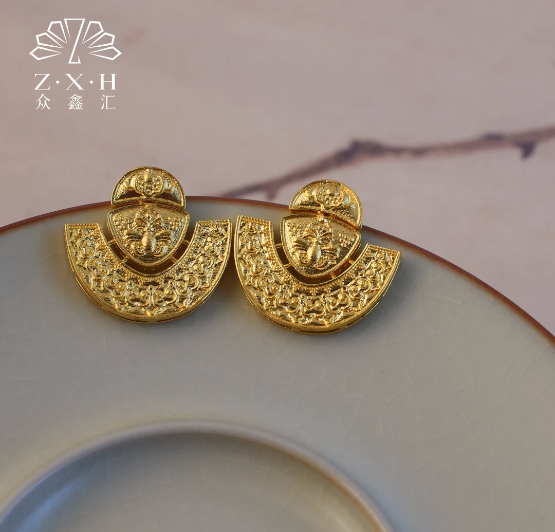 {众鑫汇}足金999 古法莫奈花园耳饰