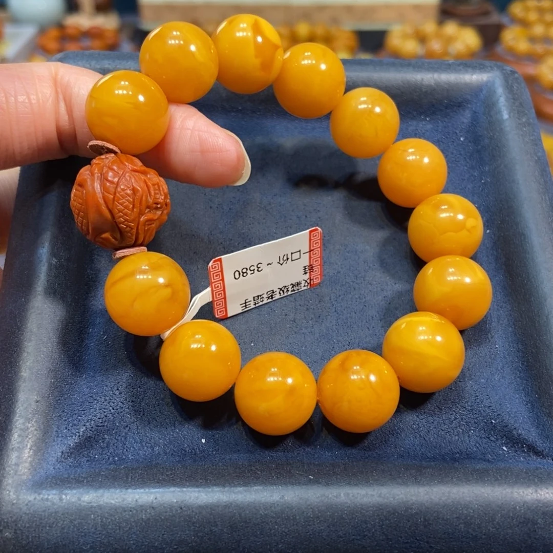 琥珀未镶嵌手链蜜蜡