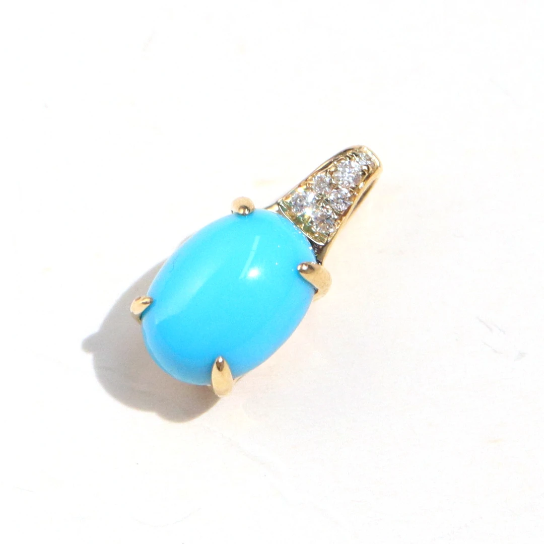 【臻珍集】18K金绿松石钻石吊坠AA20106