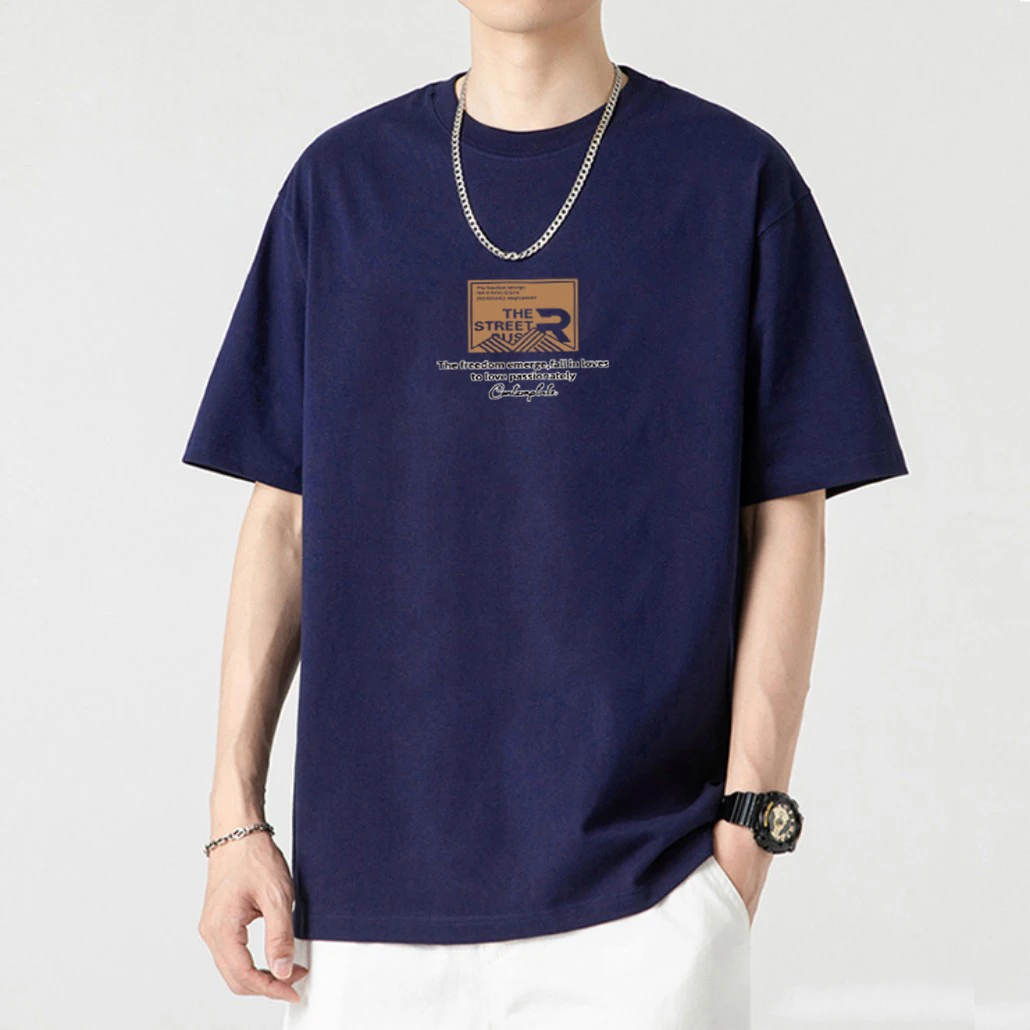 纯棉重磅圆领短袖t恤男女同款宽松百搭大码半袖背心打底简约