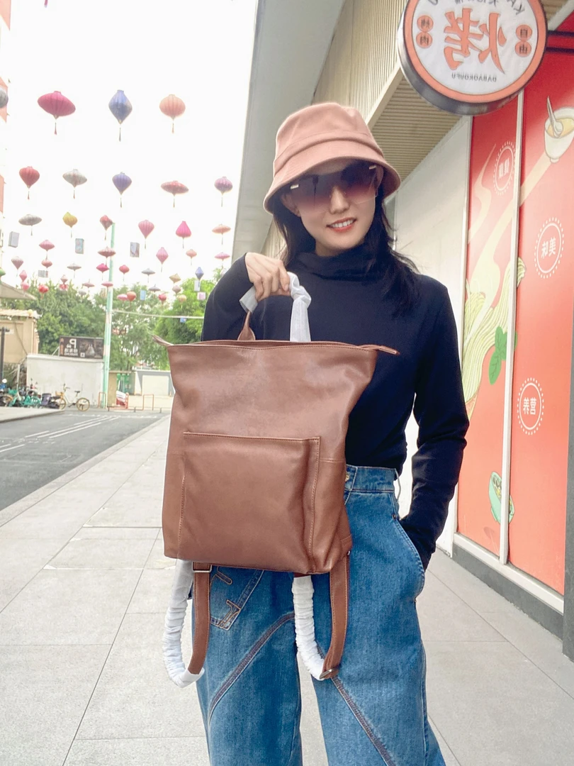 咖色  双肩包     女包  单肩斜挎  包