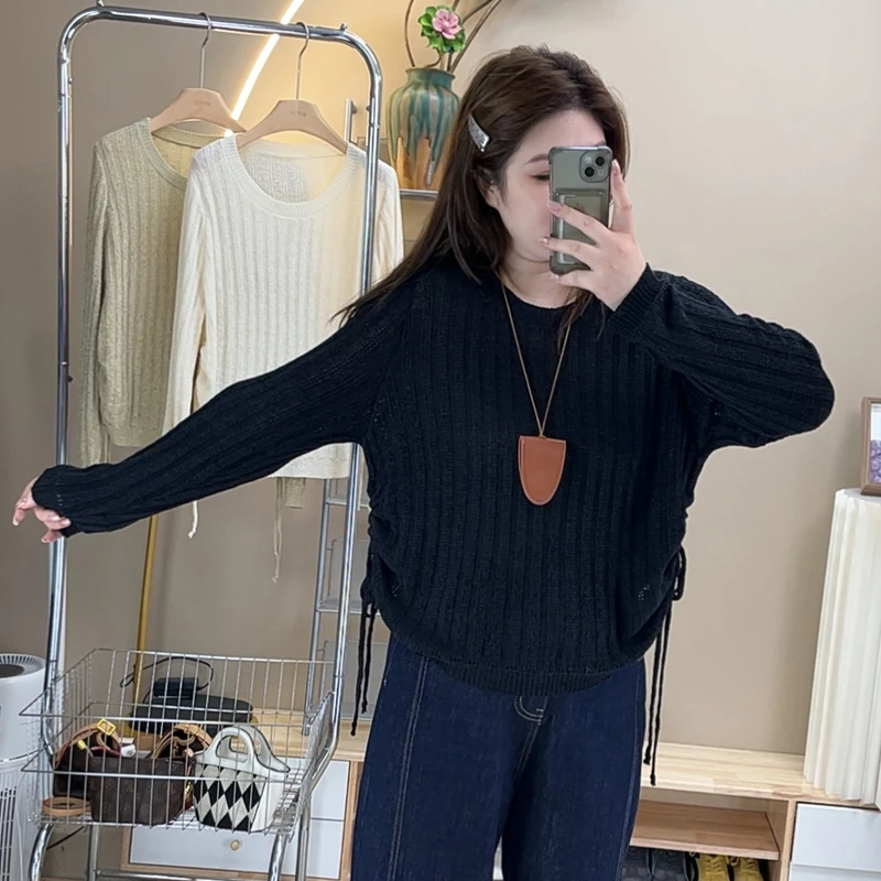 2025秋装新款胖mm大码女针织薄款百褶摆无袖背心裙搭配小众百搭潮