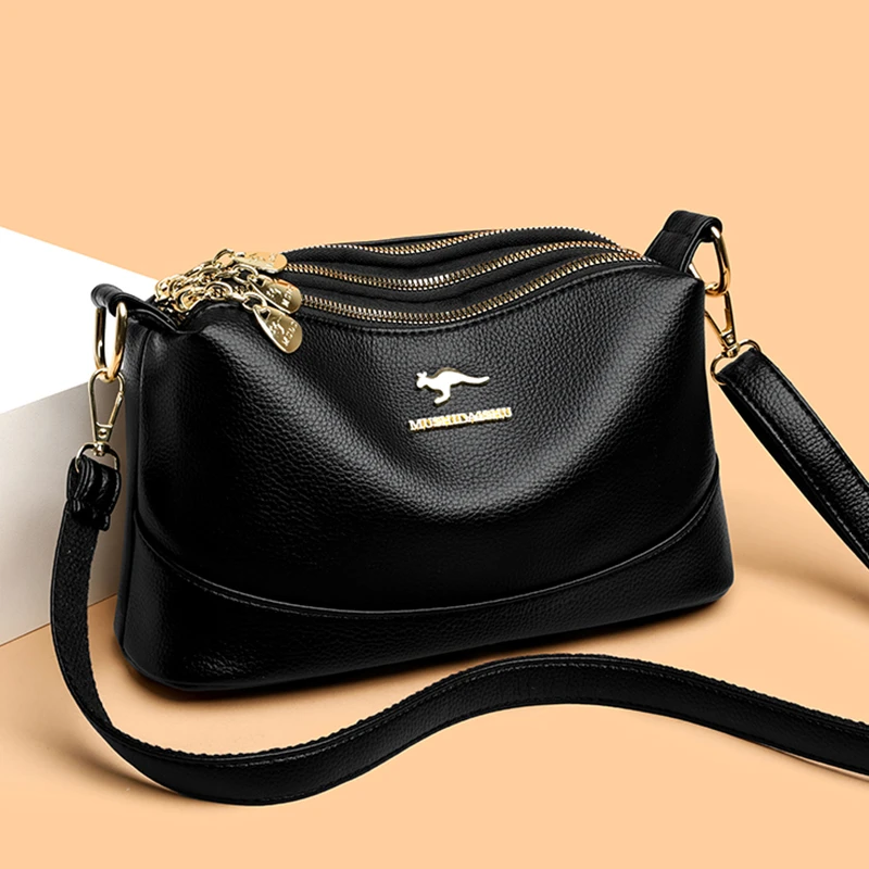 休闲百搭单肩包1809 黑色 底长26高16