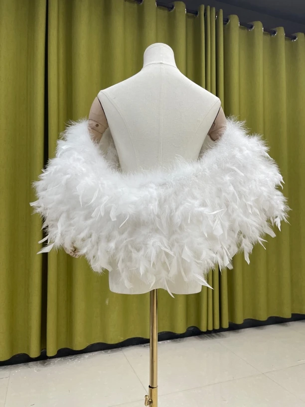 白色百搭披肩 女士礼服外披 挂手臂披肩 遮手臂