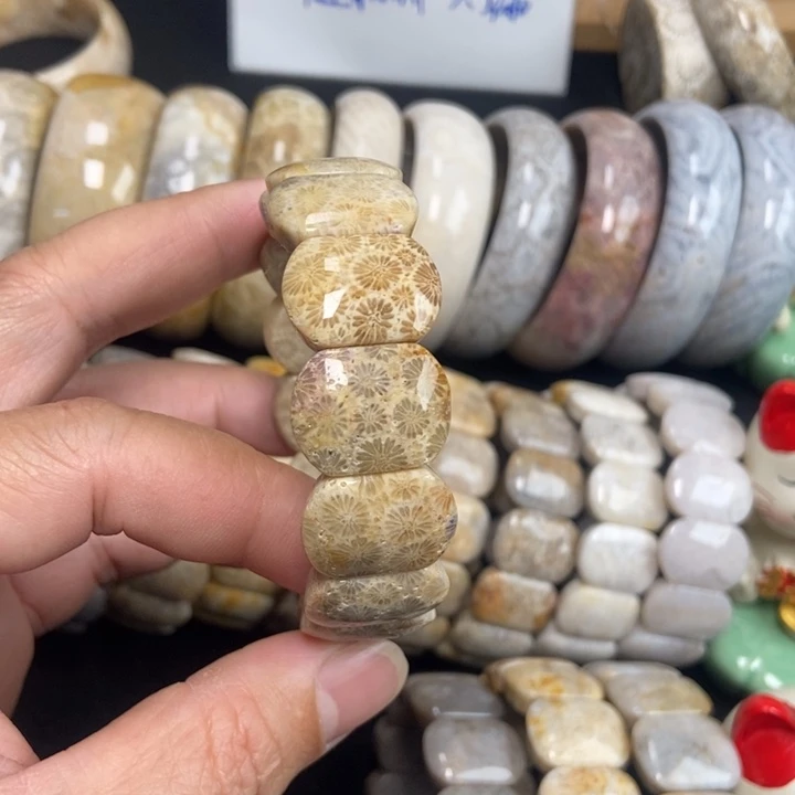 未镶嵌手链硅化珊瑚（珊瑚玉）