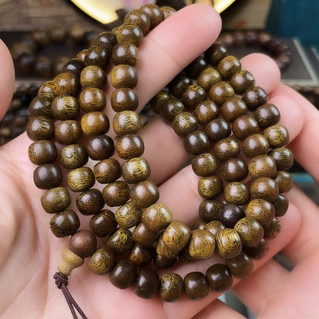 手串沉香越南富生红土老料瘤疤0.8