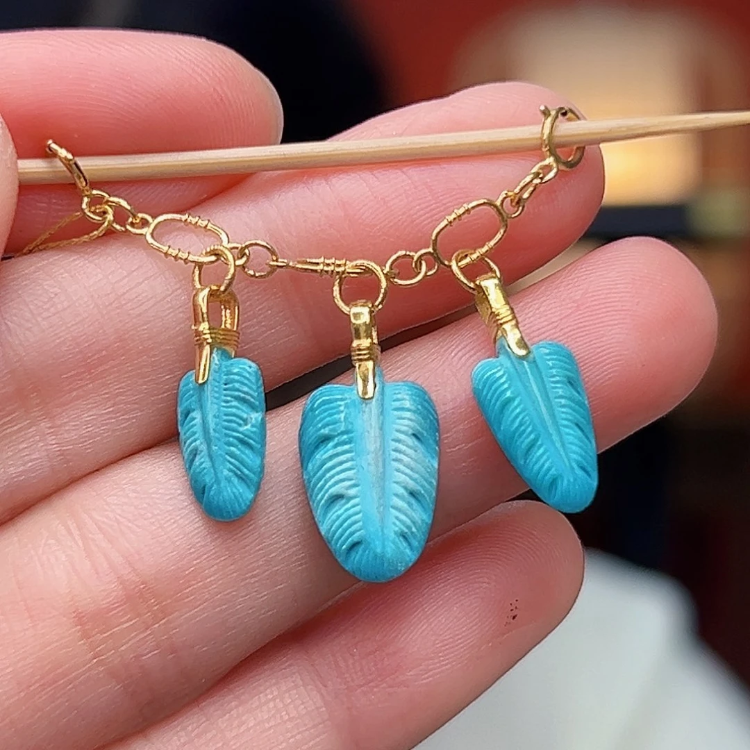 绿松石18K金镶嵌珠宝奇石