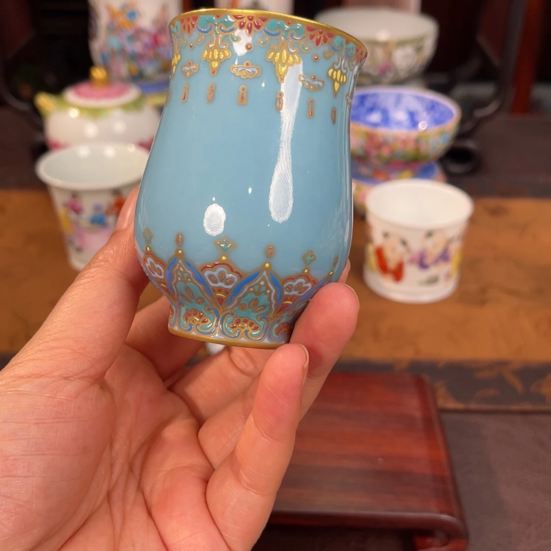 清***水摆件陶景德镇手工手绘陶瓷